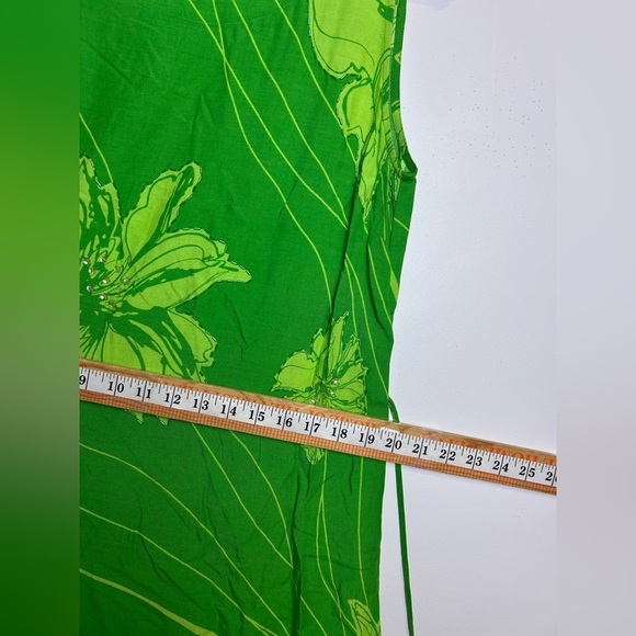 VTG Y2K R&K Originals Midi Dress Women Size 10 Beaded Sequins Floral Slits Hem - Picture 14 of 15